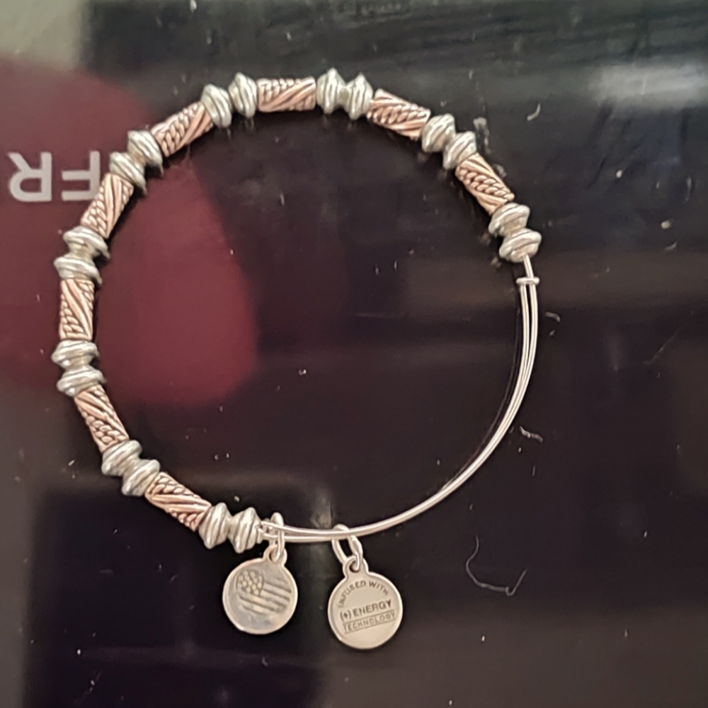 Two Tone Beaded Alex and Ani Bracelet